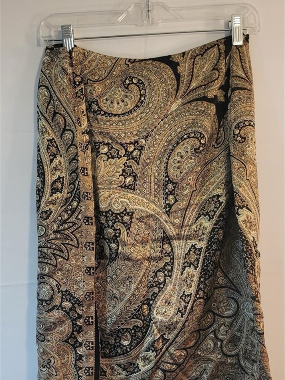 Vintage Anne Klein Paisley Silk Skirt Size 14